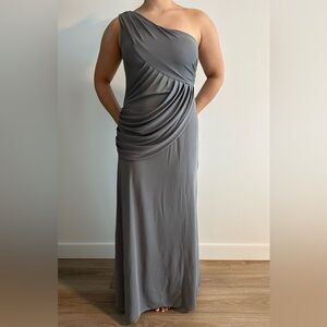 Ann Taylor Gray One Shoulder Dress